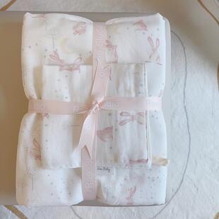 Rae Studio 自制 竹棉六层纱布浴巾 宝宝盖毯 婴幼儿襁褓巾