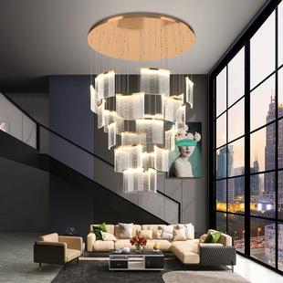 复式 楼吊别楼墅吊灯梯间长灯旋转挑客811空轻奢祥云灯艺术高档大