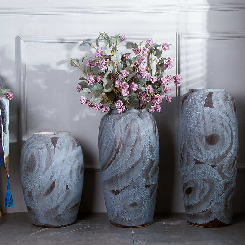 欧式整体软装 新婚婚庆婚房落地陶瓷大花瓶 摆件 家居饰品景德镇