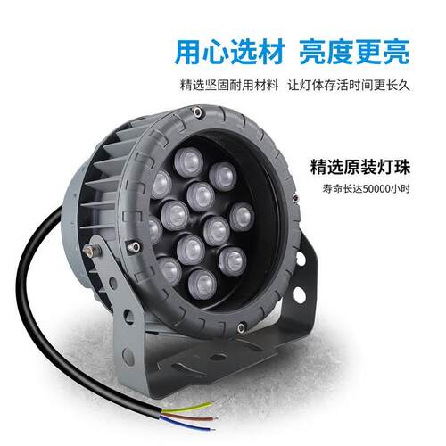 新款直销大功率户外车轮投光灯高亮七彩射树灯6W48W草坪园林鸟巢