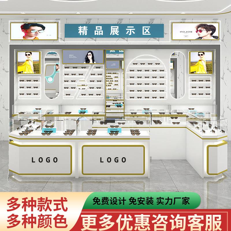 眼镜展示柜玻璃中岛柜近视墨镜陈列柜高柜整店定制太阳眼镜店柜台