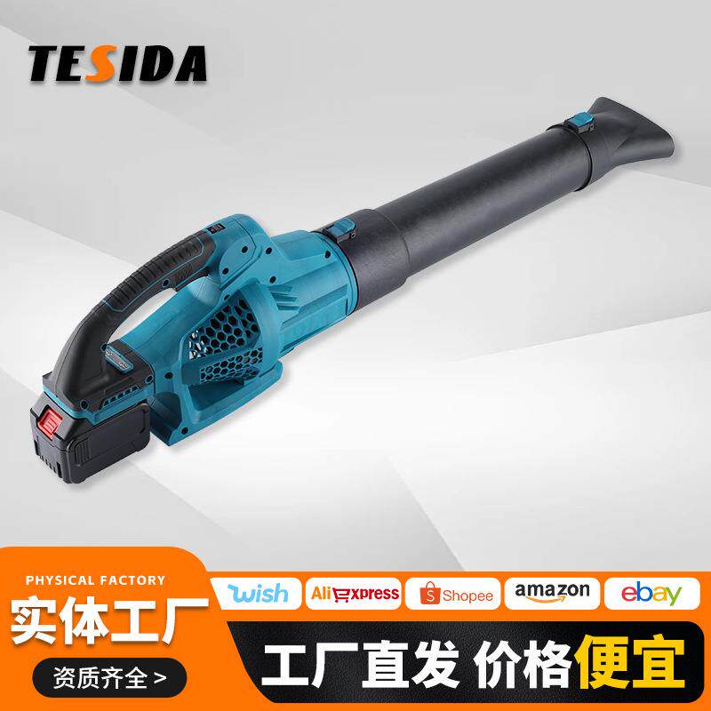 跨境大功率电动吹风机21v外贸多功能除雪除尘吹叶工业锂电暴风机