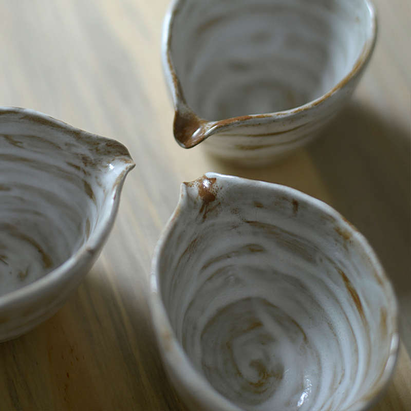 手艺黑陶公道杯日式陶瓷分茶器复古禅意茶海分茶杯茶漏防烫公杯