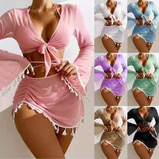 four skirt tassel women bikini piece sexy Swimsuit swimsuit