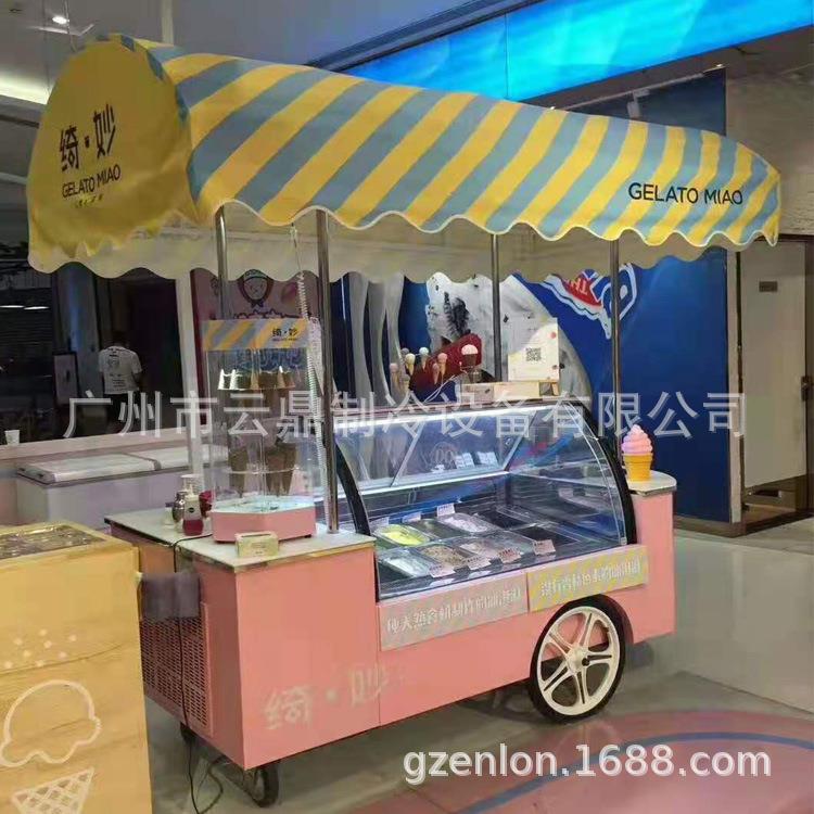 2025新款9盘户外冰淇淋手推车110Vgelatocart冰淇淋摆摊车