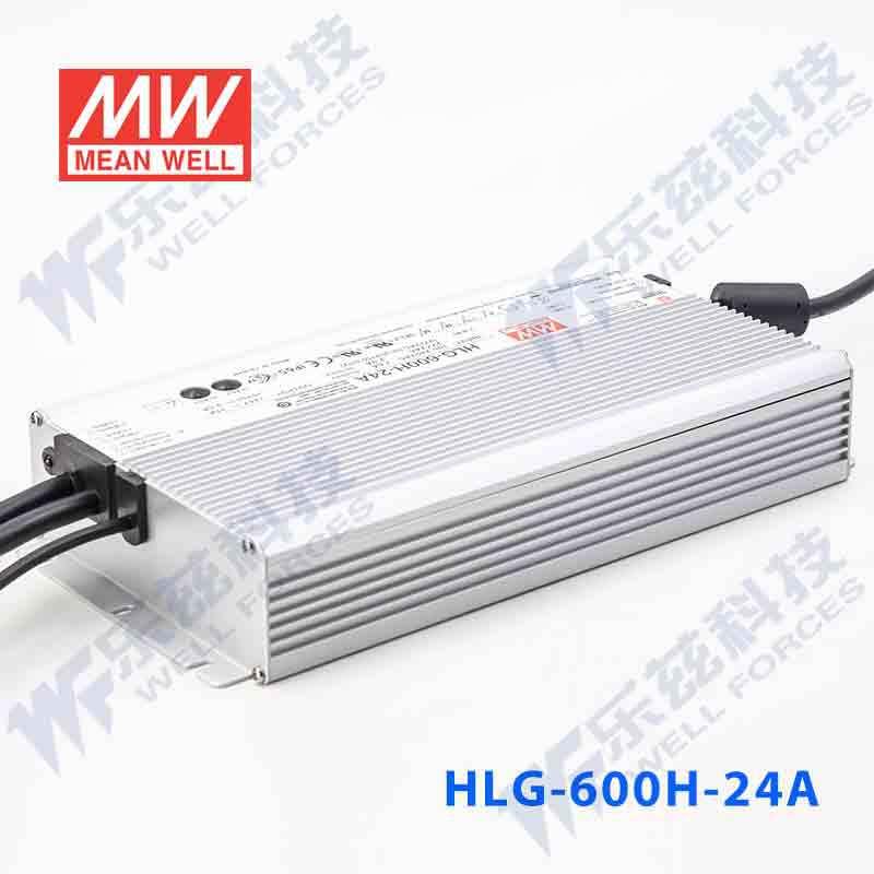 明纬24V LED电源600W HLG-600H-24AB 25A可调24V恒压调光7年质保
