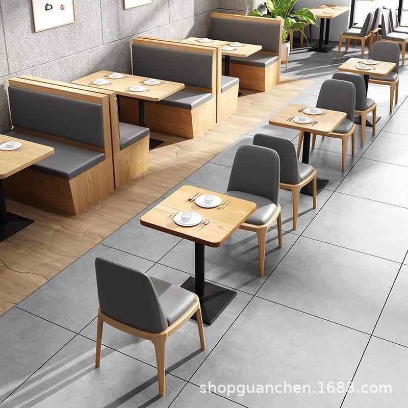 连锁主题餐厅火锅饭店桌椅组合日料西餐厅咖啡厅靠墙卡座沙发商用