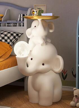 亲子客象大落地沙摆件现代家BJ2116居厅装饰品发型旁艺术感边几茶