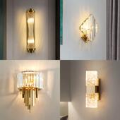 后现代简约水晶壁灯北欧轻奢客厅背景墙楼梯走道灯走廊卧室床头灯