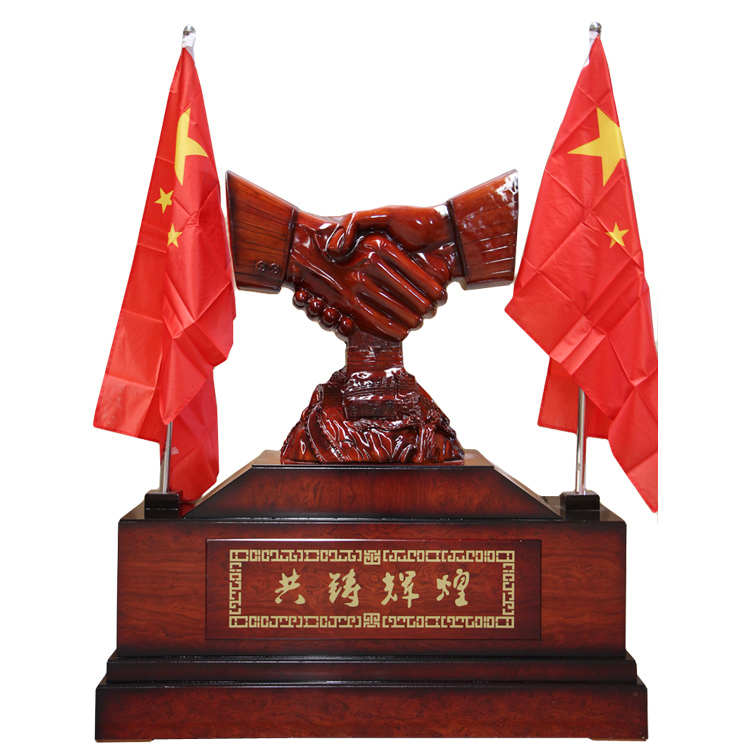 纯铜握手合作共赢握手摆件落地工艺品商务办公室酒店公司开业礼品