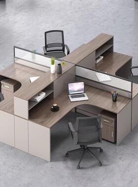 职员员公桌椅组合简约代2二C01B双两人现办面对面对坐电脑t型职工