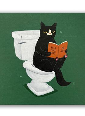 【底价捡漏】St.aftercigs奶牛猫治愈饭厅客厅装饰画 画挂画 画覆