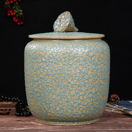 景德镇陶瓷米缸米桶储米箱10kg20斤装带盖密封桶，家用防潮防虫米罐