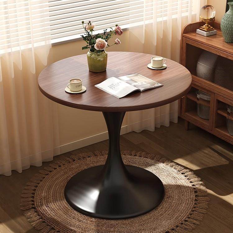 圆桌洽谈咖啡桌家用休闲阳台小茶几桌子中古风圆形餐桌奶茶店桌椅,住宅家具,板木餐桌,淘宝优惠券,粉丝福利购,淘宝优惠卷