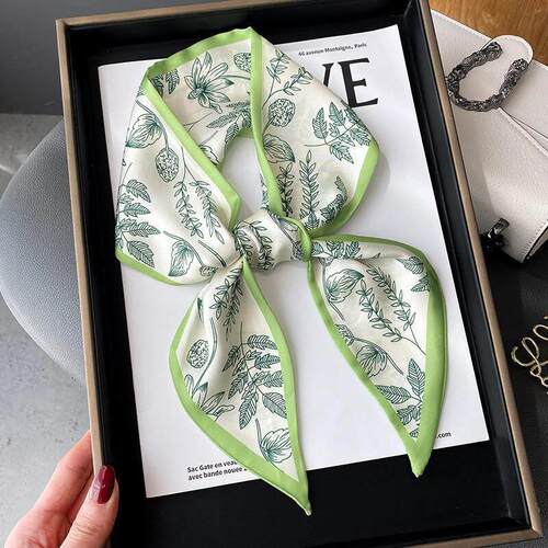 Fashion Print Hair Ribbon Scarf Women Neck Tie Bag Scarfs Sa