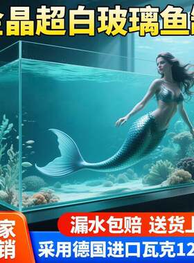 金晶超白玻璃鱼缸方缸桌面客厅小型斗鱼乌龟缸造景懒人养鱼水草缸