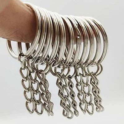 50/100pcs Metal Blank Keyring Keychain Split Rings DIY Keyfo
