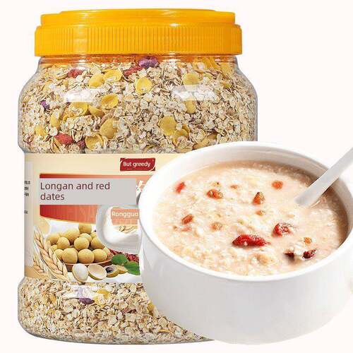 却馋记桂圆红枣枸杞燕麦片大桶坚果燕麦燕麦片营养早餐免煮