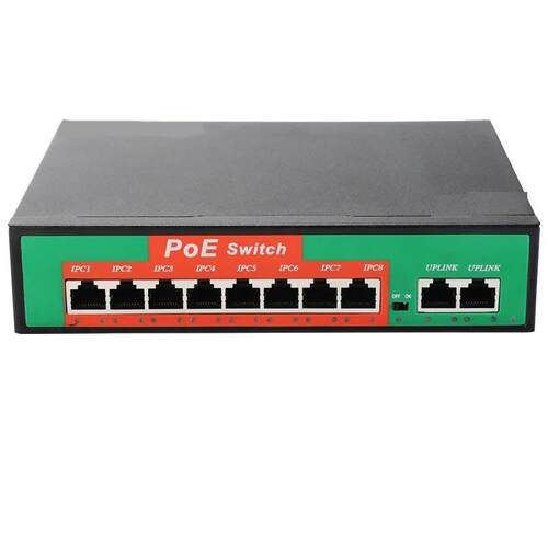 POE交换机监控网络百兆8口+2口百兆网口混合智能普通交换机设备