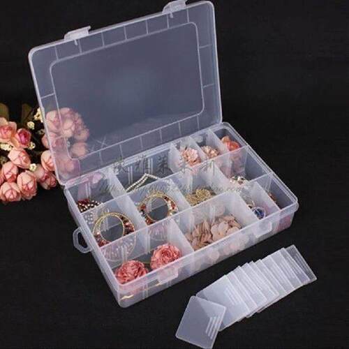 Fish Lure Box Adjustable Dividers Storage Box Transparent