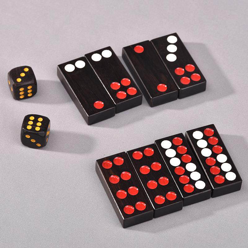 紫光檀紫光檀牌红木牌九商务送礼锦盒棋套装家用手牌搓天质九排品