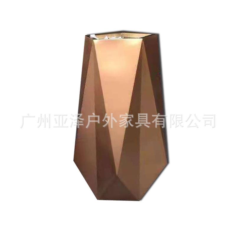 展厅大堂室内金属组合装饰花箱售楼处商场不锈钢花钵花器花盆