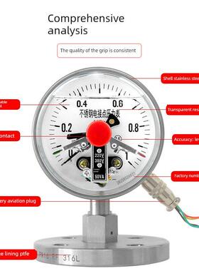 YTPNXC-100MF ML 不锈钢耐震电接点隔膜压力表 法兰螺纹 上海仪民