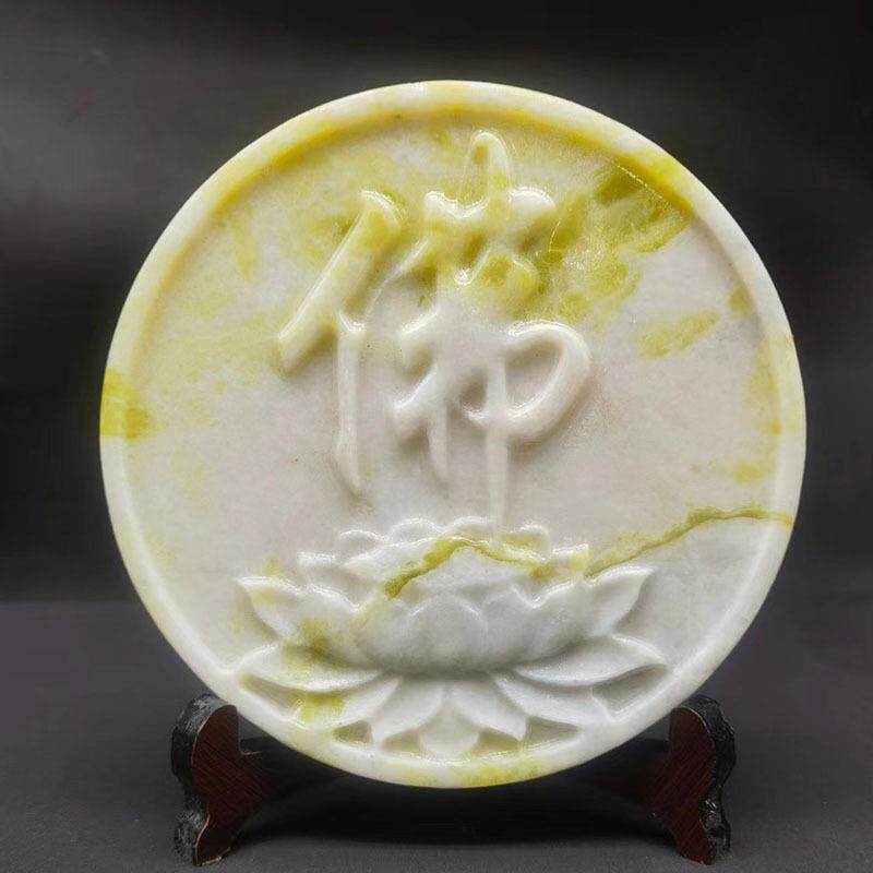 蓝田玉佛平安扣摆件 和氏璧厂家 川白平安扣摆件