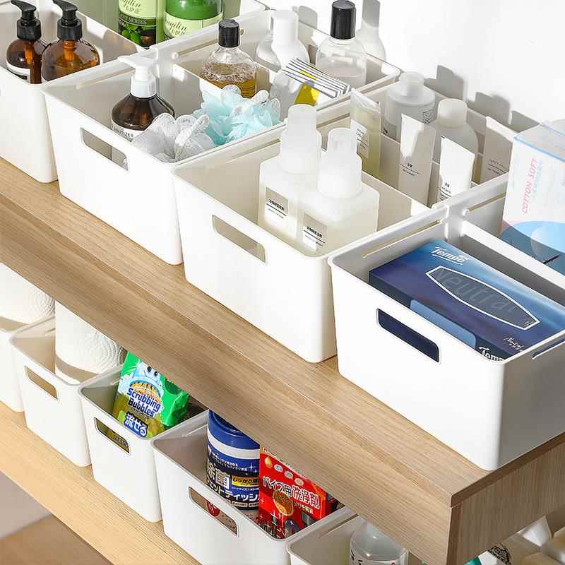 伸缩带隔板收纳盒大容量橱柜杂物收纳篮家用带滚轮分类储物收纳筐