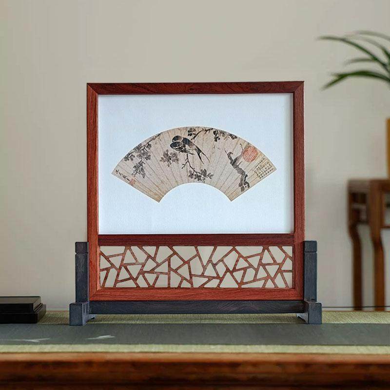 桌面摆件屏风实木插屏中式小屏风隔断禅意摆件摆台特色书法装裱,家居饰品,桌面摆件,淘宝优惠券,粉丝福利购,淘宝优惠卷