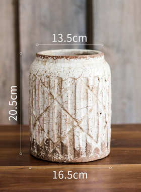 芜复古古董罐子  陶瓷装饰做法式欧式器瓶旧花墟摆件花瓶