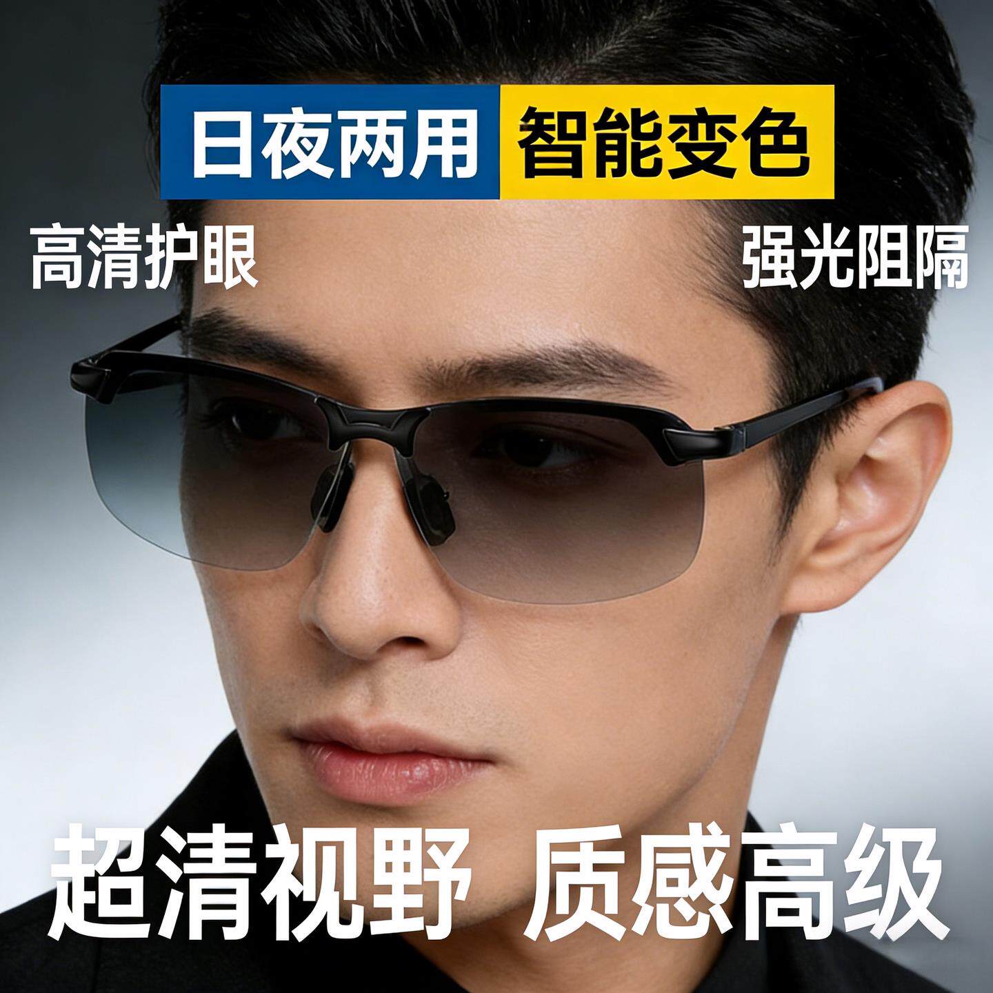 偏光夜视镜变色太阳镜男司机驾驶镜钓鱼墨镜日夜两用开车专用眼镜