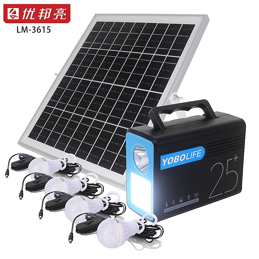 新款太阳能灯 12V户外作业照明 支持手机充电 太阳能发电小系统