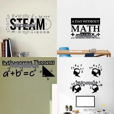 数学符号装饰文化墙贴Math几何函数线条贴纸教室背景可移除贴画