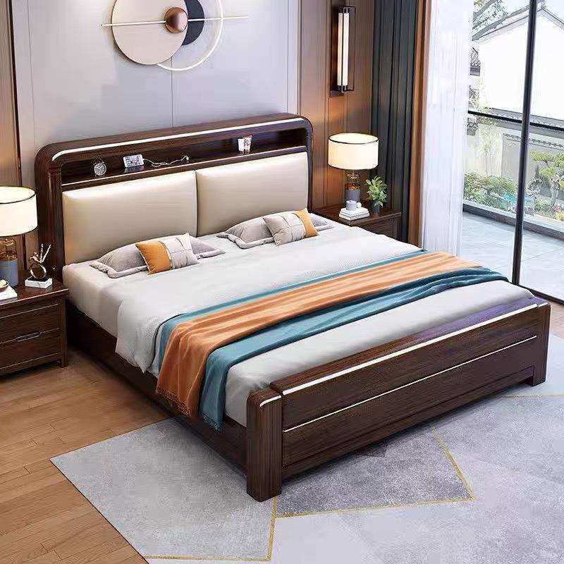 紫金檀木实木床1.5米现代新中式床双人床1.8x2米主卧储物高档婚床