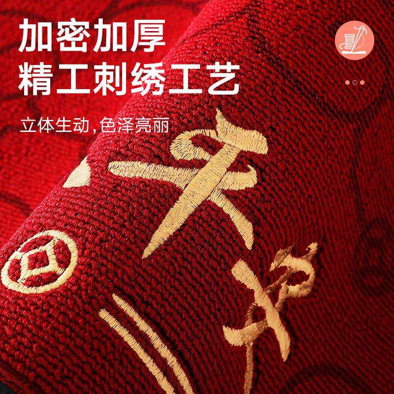 大江新中式入户门地垫家居玄关耐脏橡胶垫地毯客厅刺绣防滑垫脚垫
