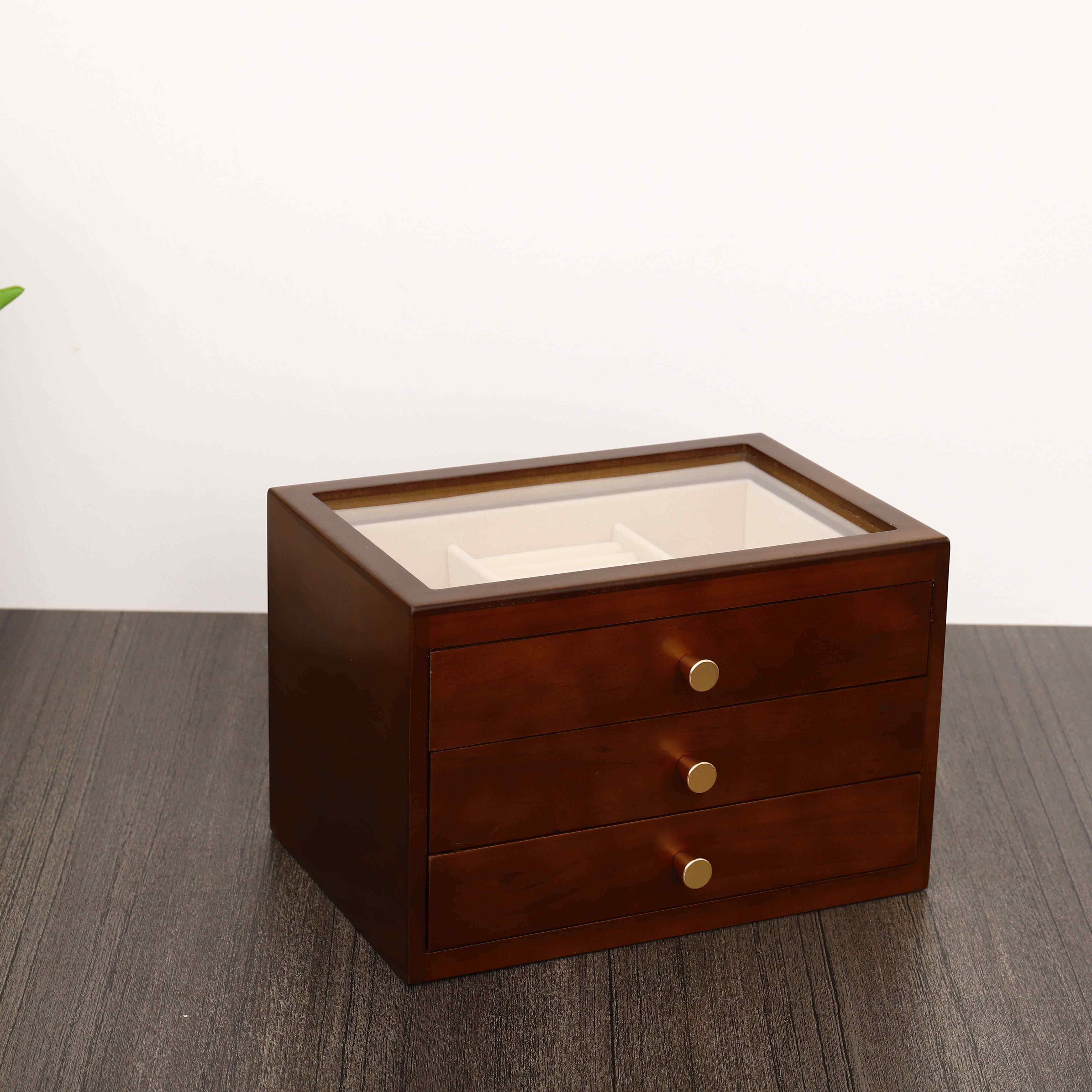 高档首饰盒耳实精木复风带锁首饰饰项链手表戒指饰品盒古高档致收