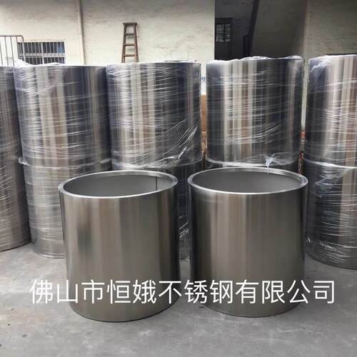不锈钢花盆 金属花瓶 落地大花器 绿植盆套 圆形花盆花箱 现货