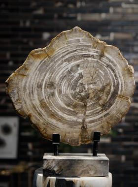 木化石原石轻奢摆件简约现代客厅摆饰工艺品北欧家居装饰品in摆设