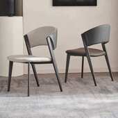 意式 酒店餐馆休闲餐桌椅简约休闲背靠椅子 轻奢CC餐椅家用设计师款