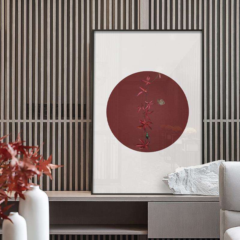 新中式禅意装饰画红色蝴蝶挂画民国风客厅玄关书房民宿酒店壁画