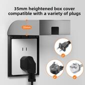 不锈钢防水盒86型厨房插座防水盖户外户外雨盖开关防火盖保护盒