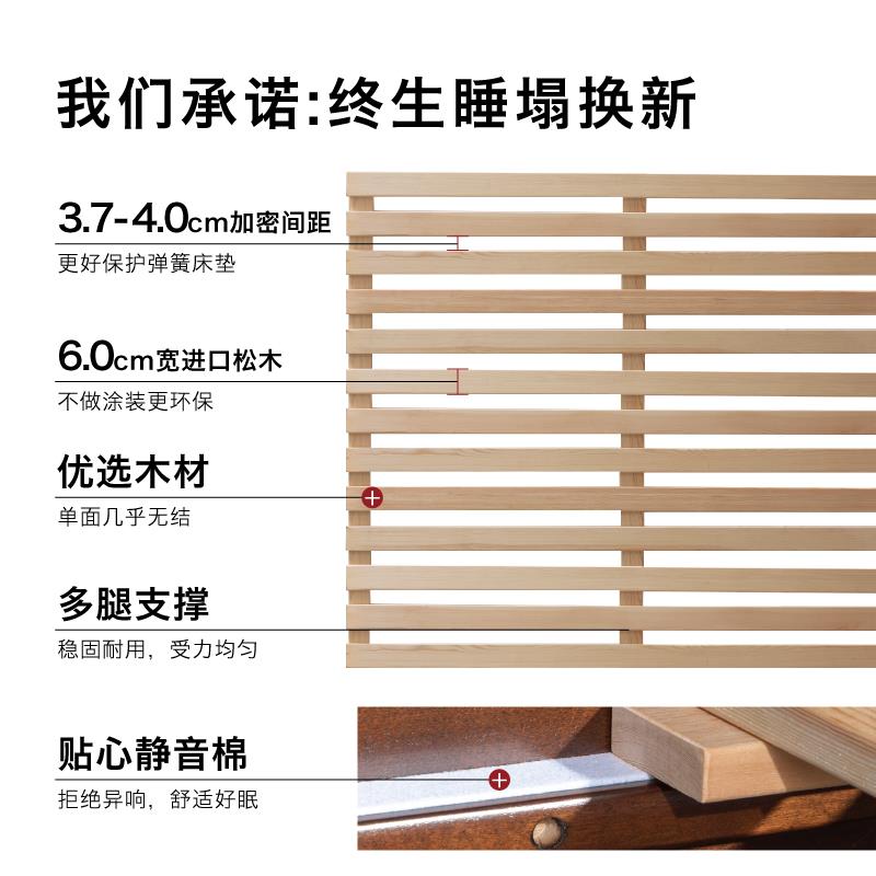 0J经典美式乡村全木实床主卧具简家约双人大床板白蜡LLT木整床