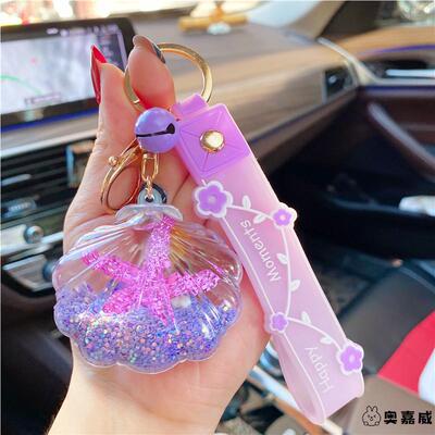 流沙钥匙扣2024年新款创意儿童水晶书包挂件挂饰女孩女童液体网红