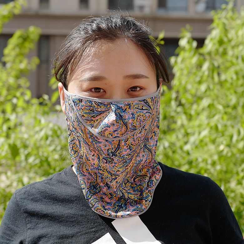 韩国进口防晒口罩夏季防紫外线护颈超薄加长面罩透气速干迷彩口罩