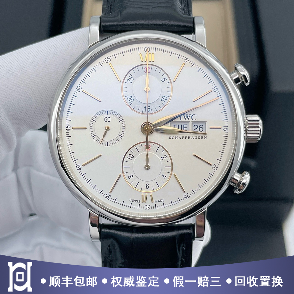 万国柏涛菲诺42mm精钢98新正品自动机械皮带计时男士手表IW391031