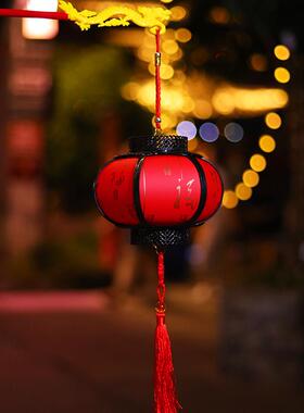 春节过年元宵新年手工diy红灯笼挂饰中国风复古花灯手提宫灯装