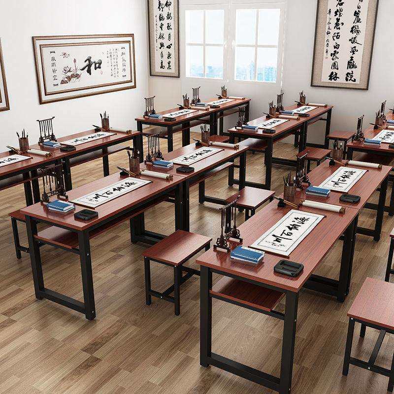 书法桌子书画桌毛笔专用写字台双层简易电脑书桌办公桌培训绘画桌