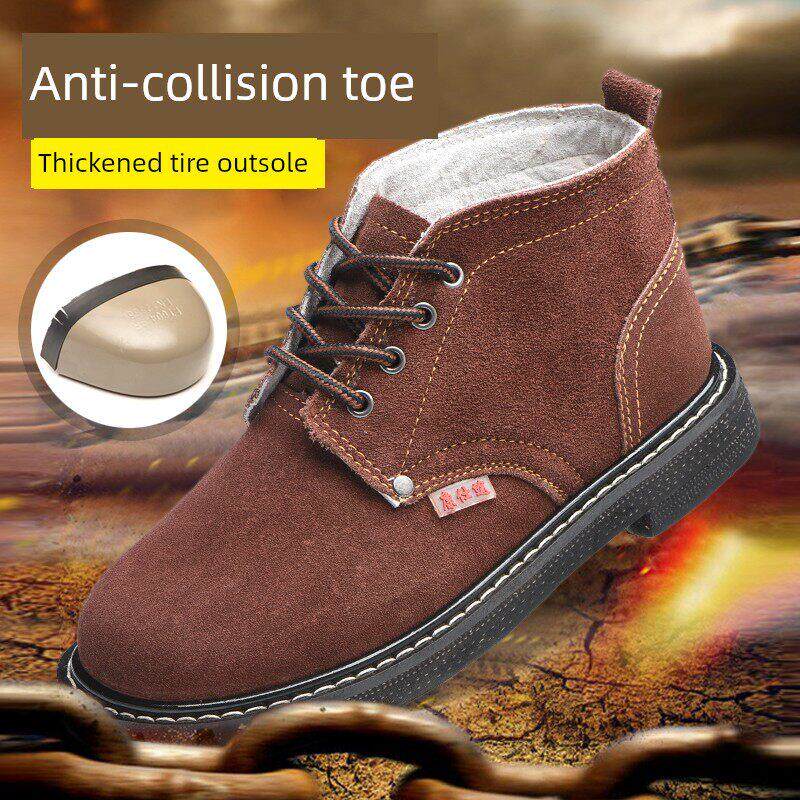 轮胎底劳保鞋男女加厚工作鞋钢包头防砸耐扎电焊老保鞋耐磨耐高温