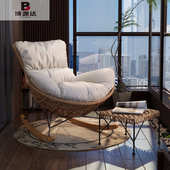 家用藤编躺椅沙发阳台懒人摇摇椅客厅摇椅多功能场景通用休闲椅子